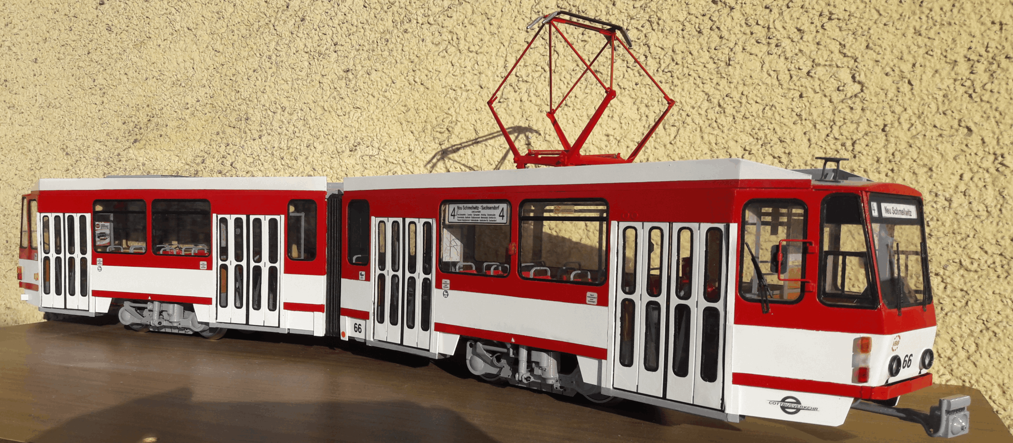 Straßenbahnmodell KT4D Cottbus Mod